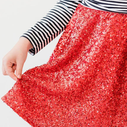 Red Sequin Twirl Skort