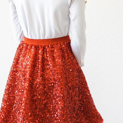 Red Sequin Twirl Skort