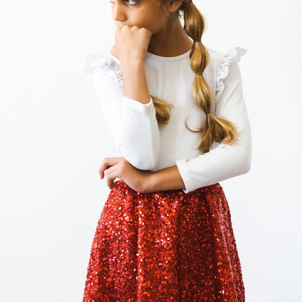 Red Sequin Twirl Skort