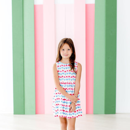 Red, White & Cute Tank Twirl Dress