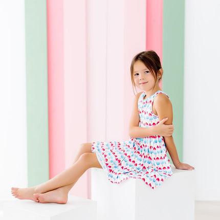 Red, White & Cute Tank Twirl Dress