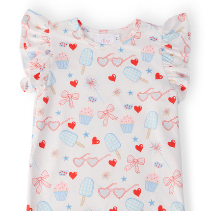 Red, White, & Sweet S/S Ruffle Tee
