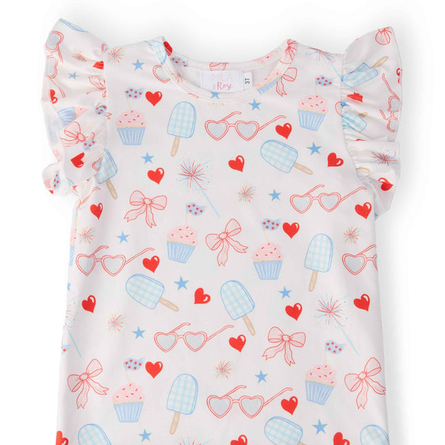 Red, White, & Sweet S/S Ruffle Tee