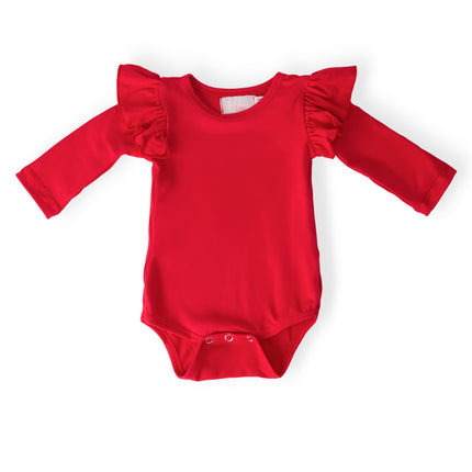 Red L/S Flutter Bodysuit