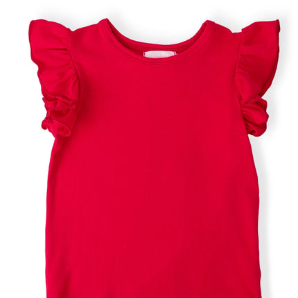 Red S/S Ruffle Tee