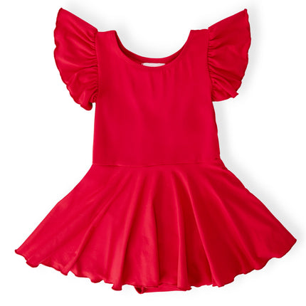 Red S/S Twirl Leotard