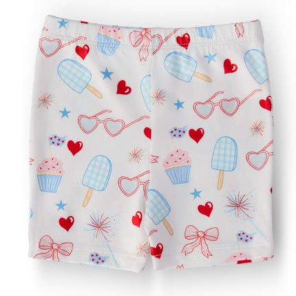 Red, White & Sweet Twirl Shorts