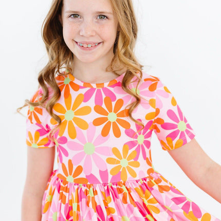 Retro Daisies S/S Pocket Twirl Dress