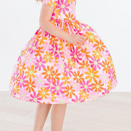 Retro Daisies S/S Pocket Twirl Dress