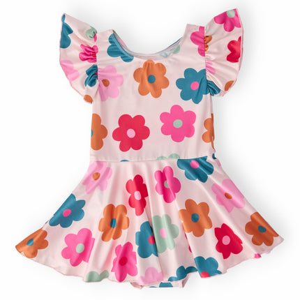 Retro Floral S/S Twirl Leotard