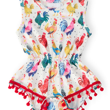 Rooster Pom Pom Romper