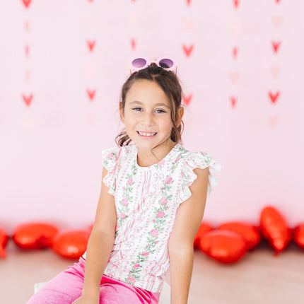 Rosebud Bows S/S Ruffle Tee
