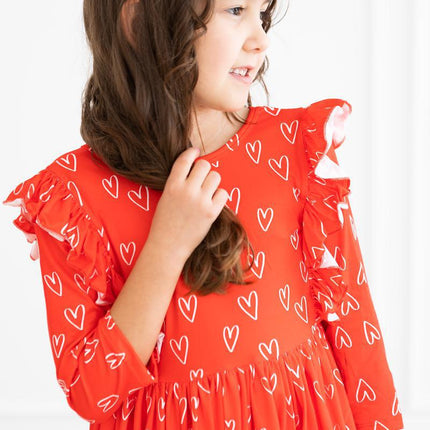 SALE Roses are Red Ruffle Twirl Dress