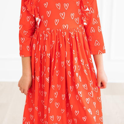SALE Roses are Red Ruffle Twirl Dress