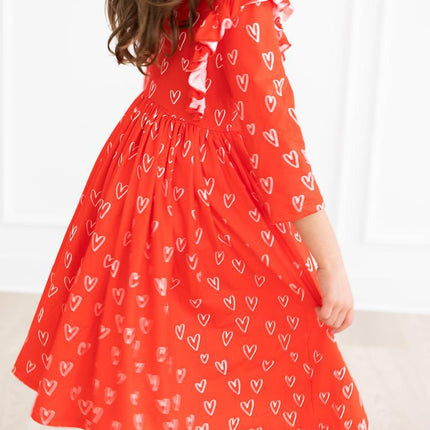 SALE Roses are Red Ruffle Twirl Dress