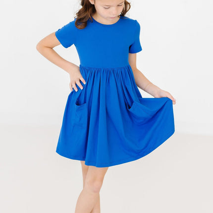 Royal Blue S/S Pocket Twirl Dress