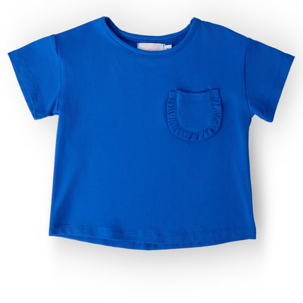 Royal Blue Ruffle Pocket Tee
