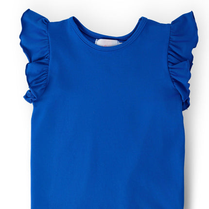 Royal Blue S/S Ruffle Tee