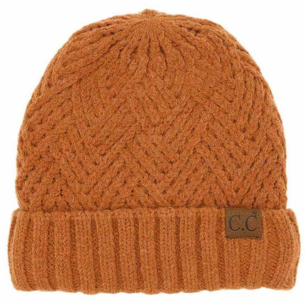 C.C Criss Cross Pattern Cuff Beanie Hats