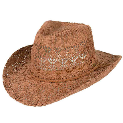 C.C Women's Horseshoe Lace Knitting Cowboy Hat