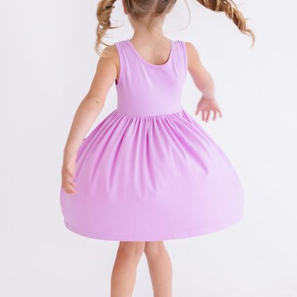 Bright Lilac Tank Pocket Twirl Dress