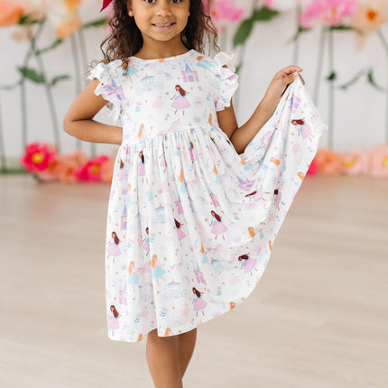 Fairy Princess Flutter Sleeve Twirl Dress