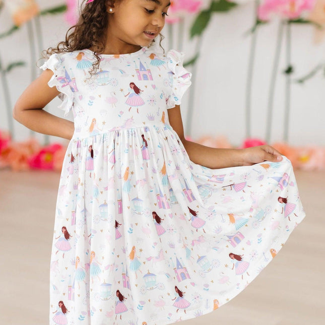 Fairy Princess Flutter Sleeve Twirl Dress - Dashing Nova