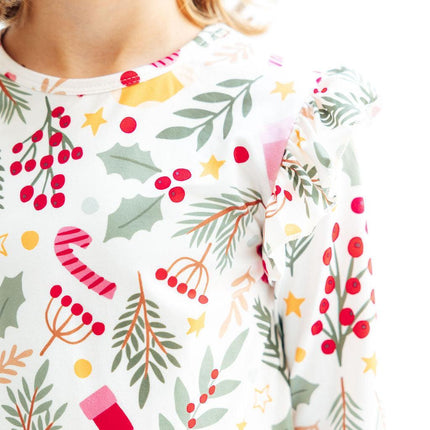 Holly Jolly Christmas L/S Ruffle Tee