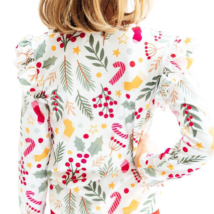 Holly Jolly Christmas L/S Ruffle Tee