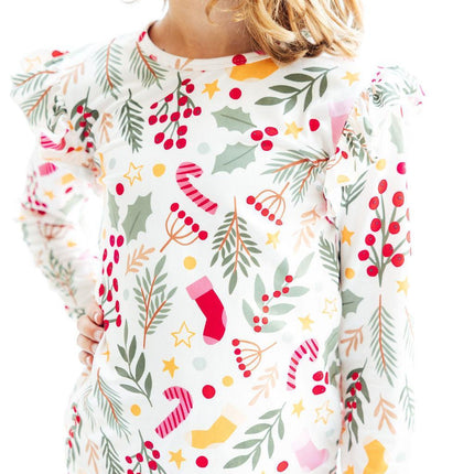 Holly Jolly Christmas L/S Ruffle Tee