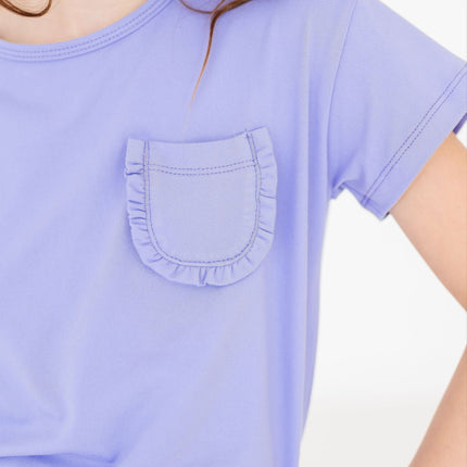 Periwinkle Ruffle Pocket Tee