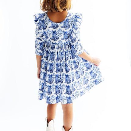 Southern Belle 3/4 Sleeve Ruffle Twirl Dress