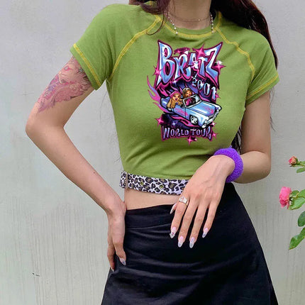 Women's Y2K Gothic Cartoon Print T-Shirt