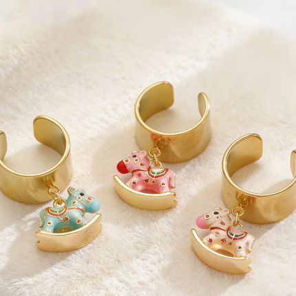 Enamel Pony Horse Brings Money Ring