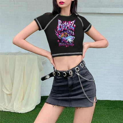 Women's Y2K Gothic Cartoon Print T-Shirt