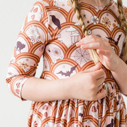 SALE Hocus Pocus 3/4 Sleeve Pocket Twirl Dress