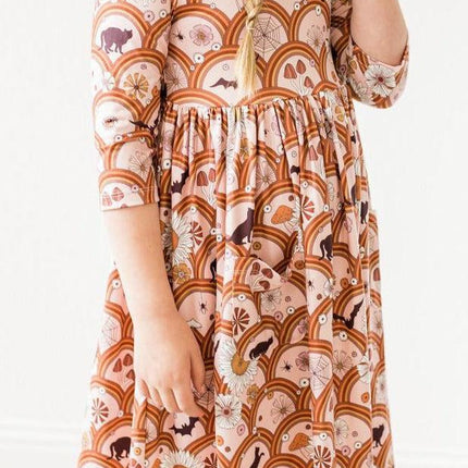 SALE Hocus Pocus 3/4 Sleeve Pocket Twirl Dress