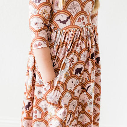 SALE Hocus Pocus 3/4 Sleeve Pocket Twirl Dress