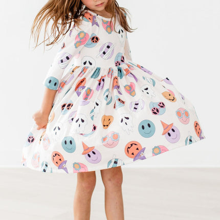 SALE Monster Mash 3/4 Sleeve Pocket Twirl Dress