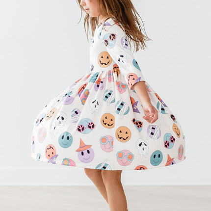 SALE Monster Mash 3/4 Sleeve Pocket Twirl Dress