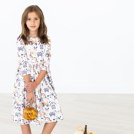 SALE Stay Spooky 3/4 Sleeve Pocket Twirl Dress