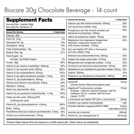 30G Protein Chocolate Biocare Dietary Beverage (14-Servings)