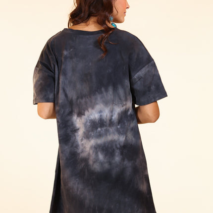 Black Tie Dye T-Shirt Dress