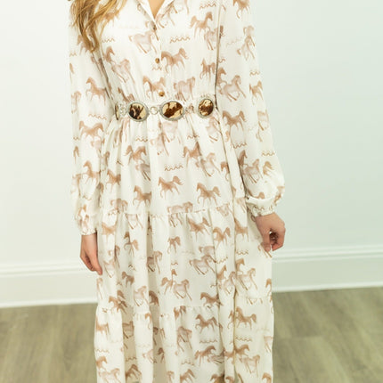 Horse Print Shirt Dress