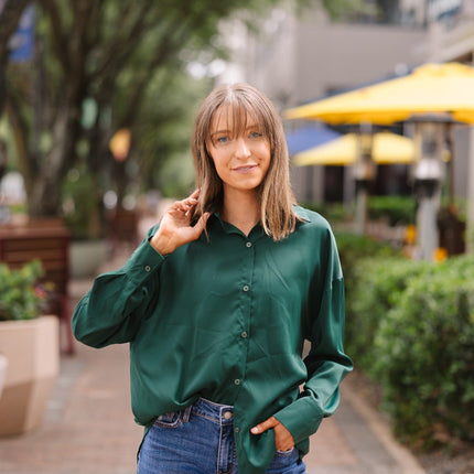 Kathryn Classic Button-Up, Forest Green