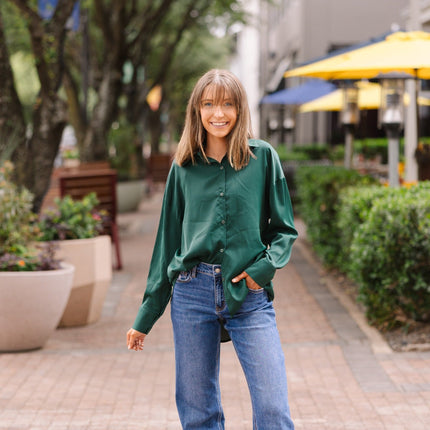 Kathryn Classic Button-Up, Forest Green
