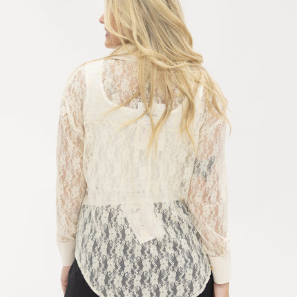 Kathryn Classic Button-Up, Ivory Lace