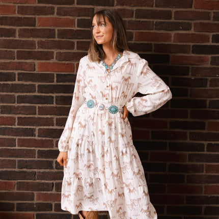Horse Print Shirt Dress