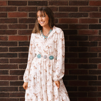Horse Print Shirt Dress