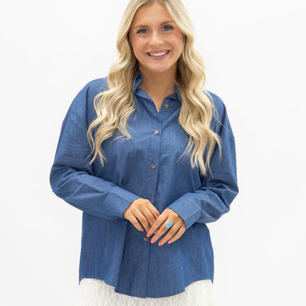 Kathryn Classic Button-Up, Chambray